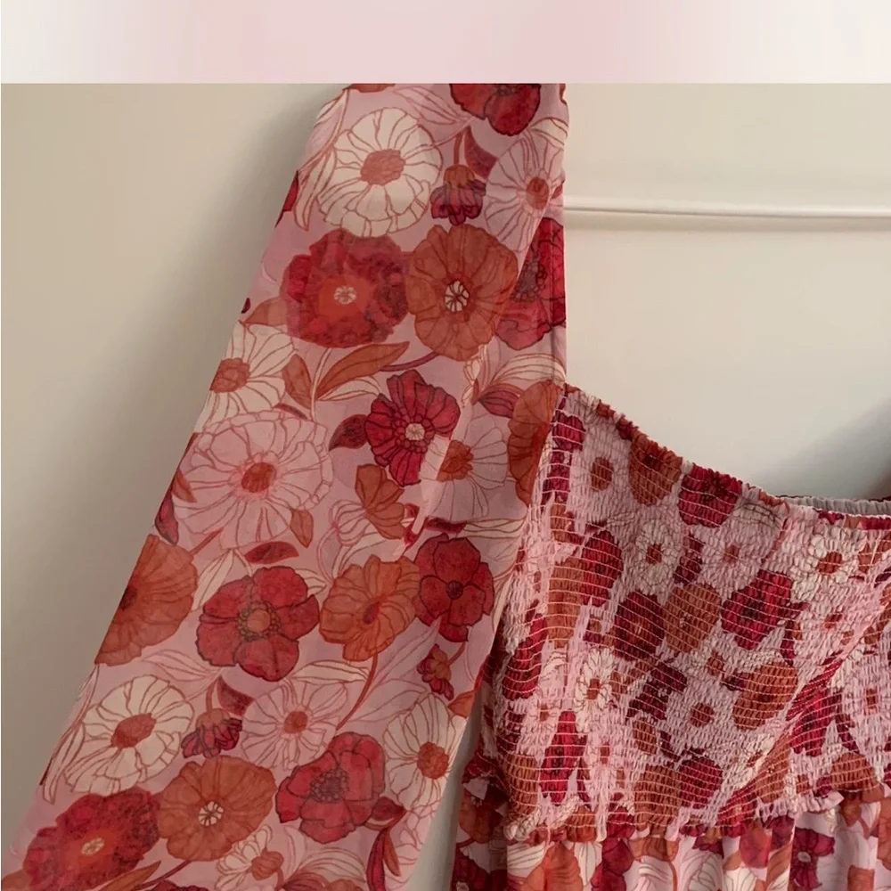 Wilfred Floral Red and Pink Blouse - Picture 3 of 4